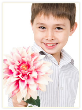 boy with flower